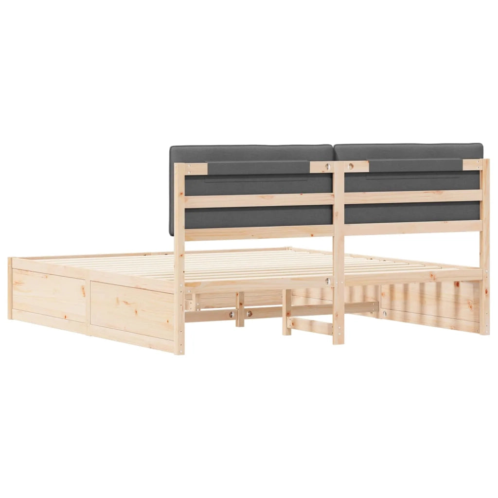 Letto con Testiera Rivestita-Struttura Letto con Testiera Grigio scuro 180 x 200 cm 822184