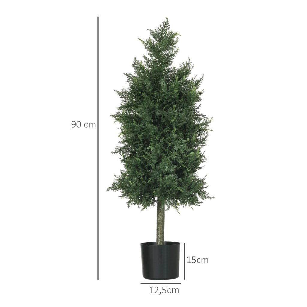 Piante Artificiali Cedro con Vaso ¨C Xylo ¨C Set 2 Pezzi Verde 90cm