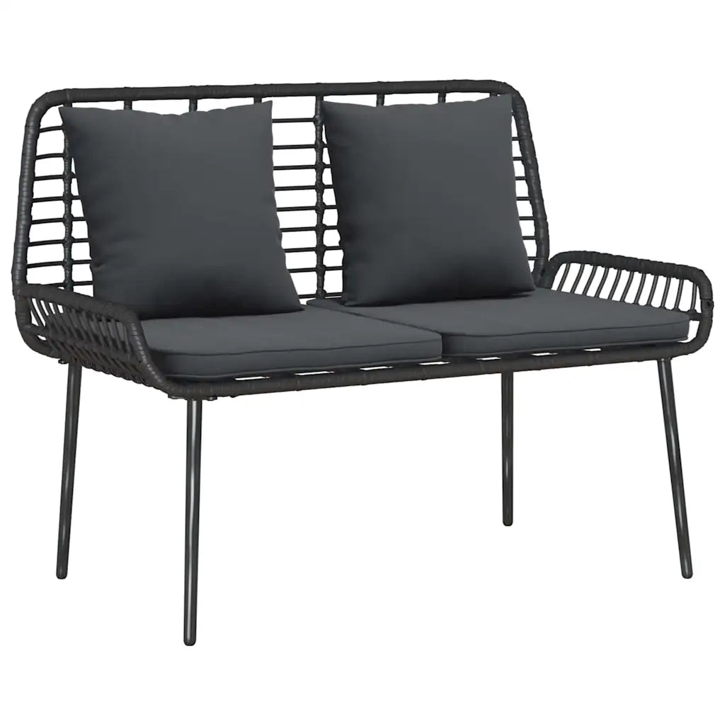 Set da Pranzo per Giardino 3 pcs Nero e antracite polyrattan 42010358