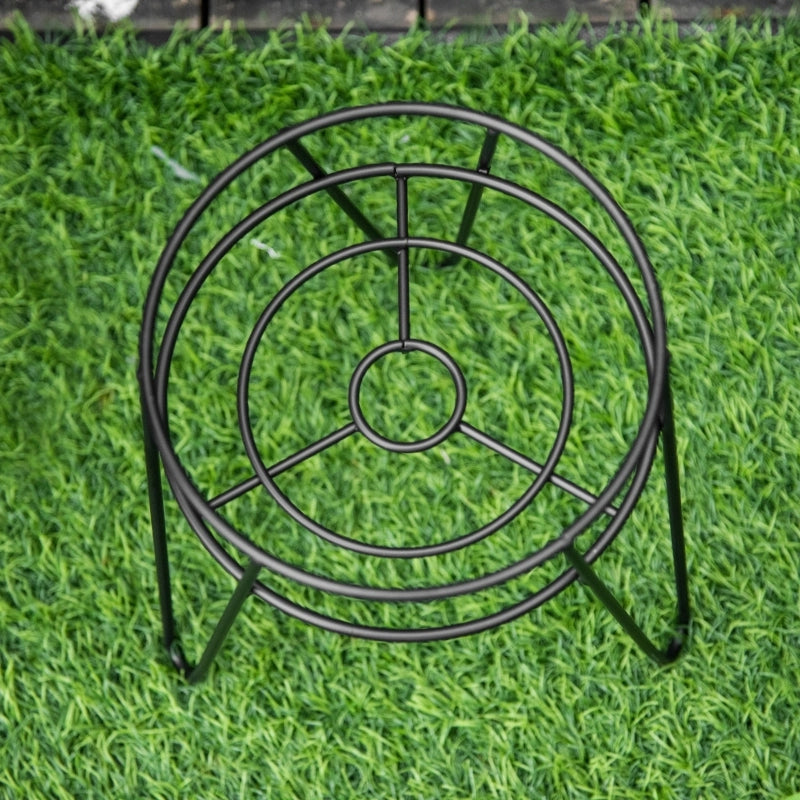 Set di 3 supporti per piante in metallo, adatti a vasi fino a ?16 cm, eleganti sgabelli per fiori neri.