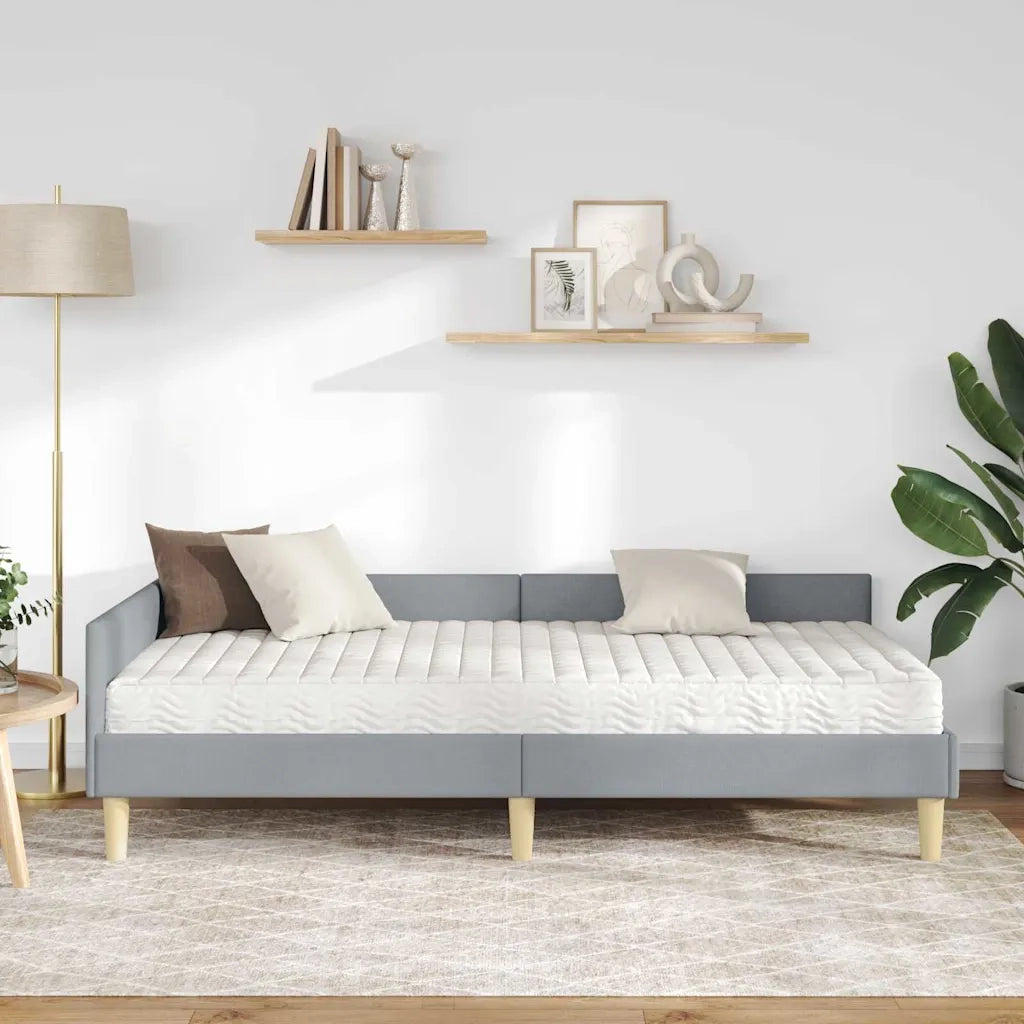 Struttura Letto Angolare con Materasso 2 pcs Grigio chiaro 3393669