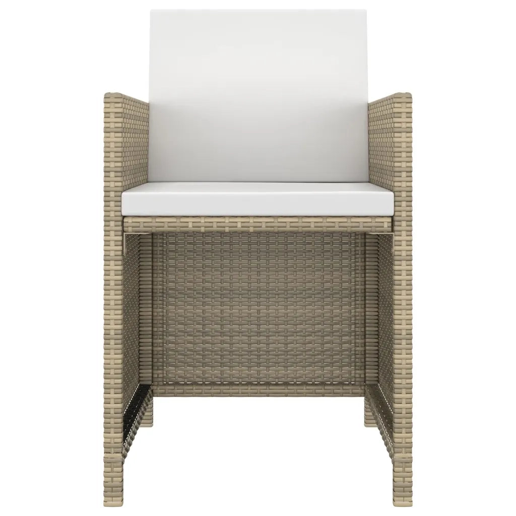 Set da Pranzo da Giardino 5 pz con Cuscini Beige in Polyrattan 3095501