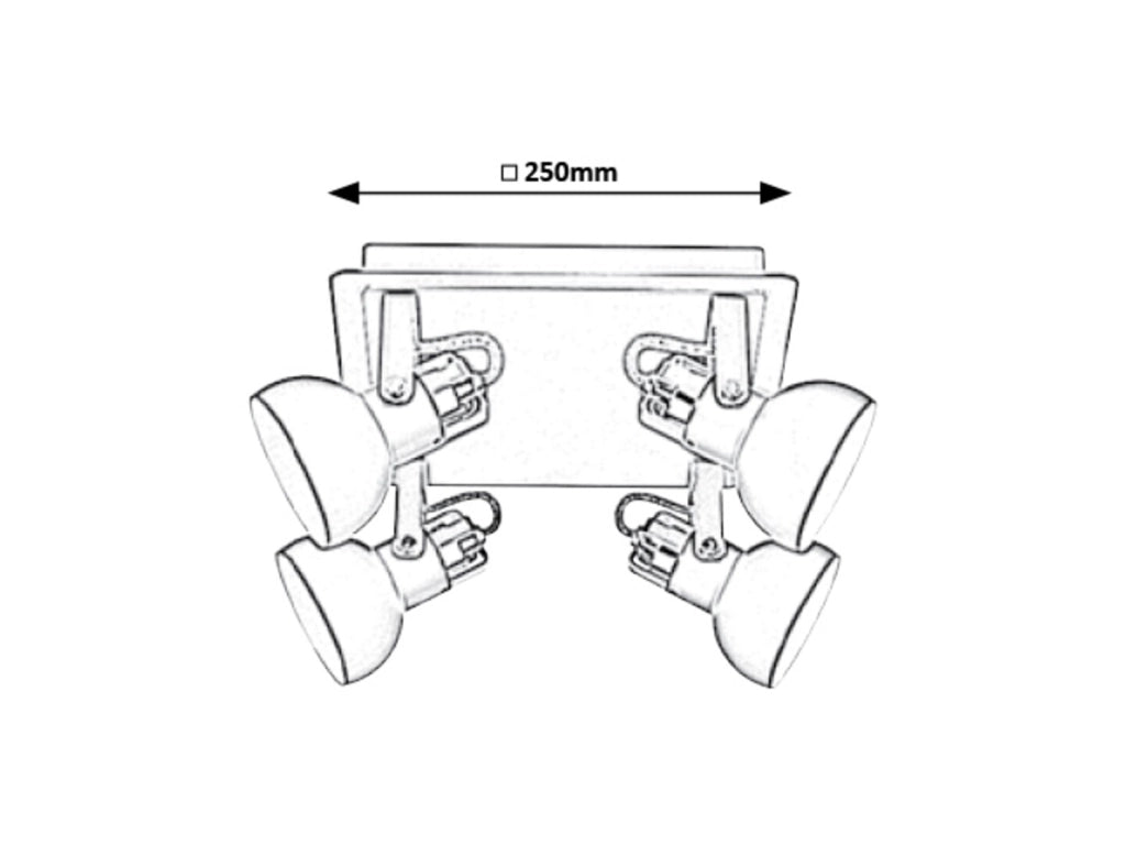 Faretto da soffitto nero opaco GU10 4 luci Rabalux