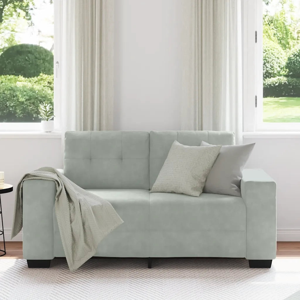 Divano Divanetto Grigio Chiaro 160x77x82 cm in Velluto 4105110