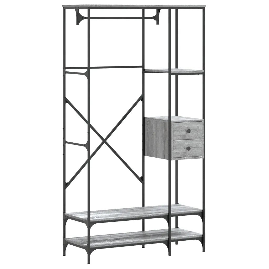 Appendiabiti con Scaffali Grigio Sonoma in Legno Multistrato CFW8133669