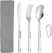 Set di utensili da tavola e viaggio 3 pezzi con borsa