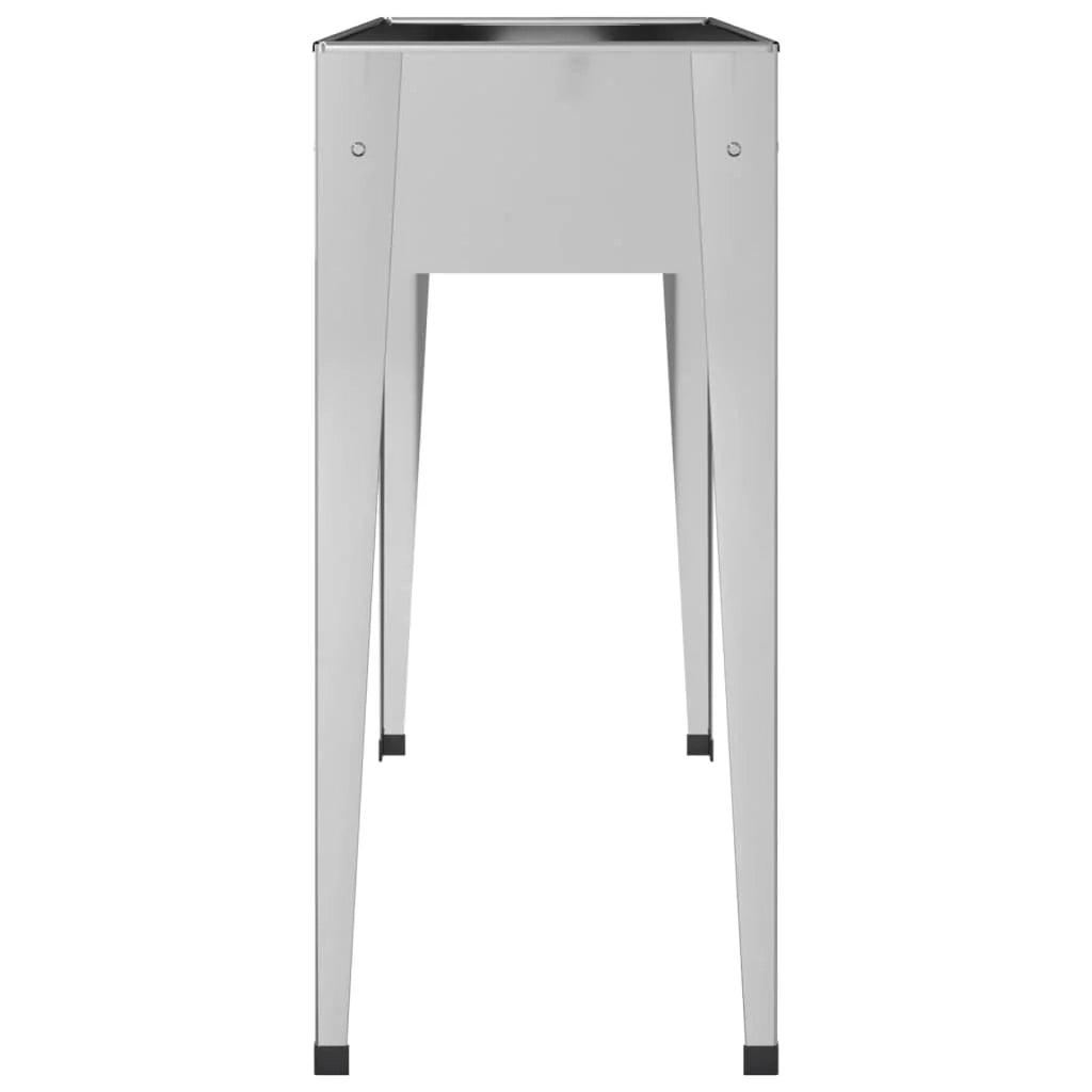 Fioriera rialzata per piante fiori giardino terrazze set da 2 acciaio zincato argento 02_0039007