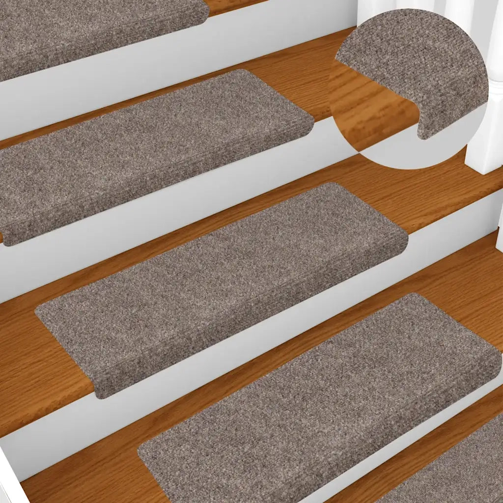 Tappetini per scale autoadesivi 30 pz 65x21x4 cm beige bordo rettangolare 3365700
