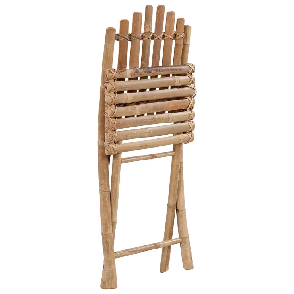 Set da Pranzo da Giardino 5 pz Pieghevole con Cuscini in Bambù 3063977