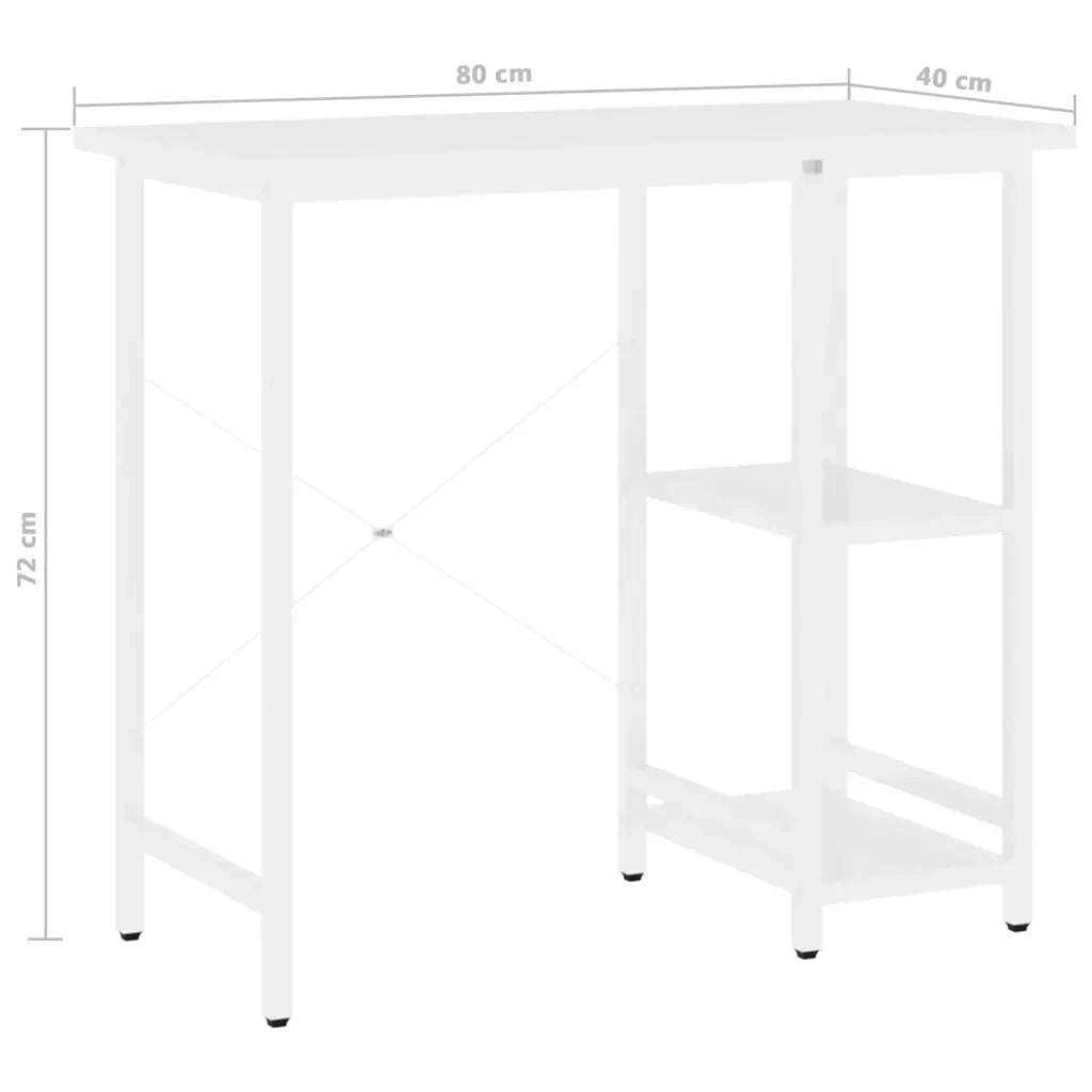 Scrivania | Tavolo da Ufficio per Computer Bianca 80x40x72 cm in MDF e Metallo
