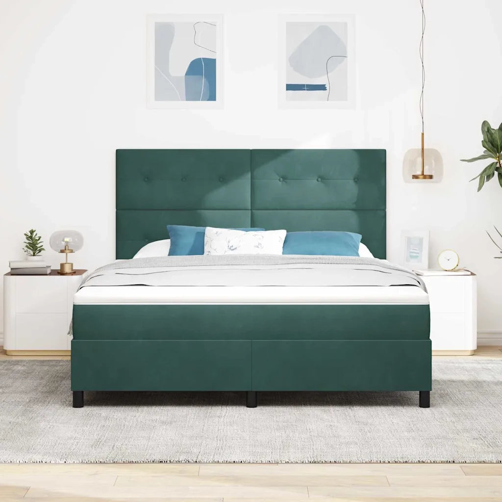Letto a molle con materasso Verde Scuro 180 x 200 cm Velluto 3339851