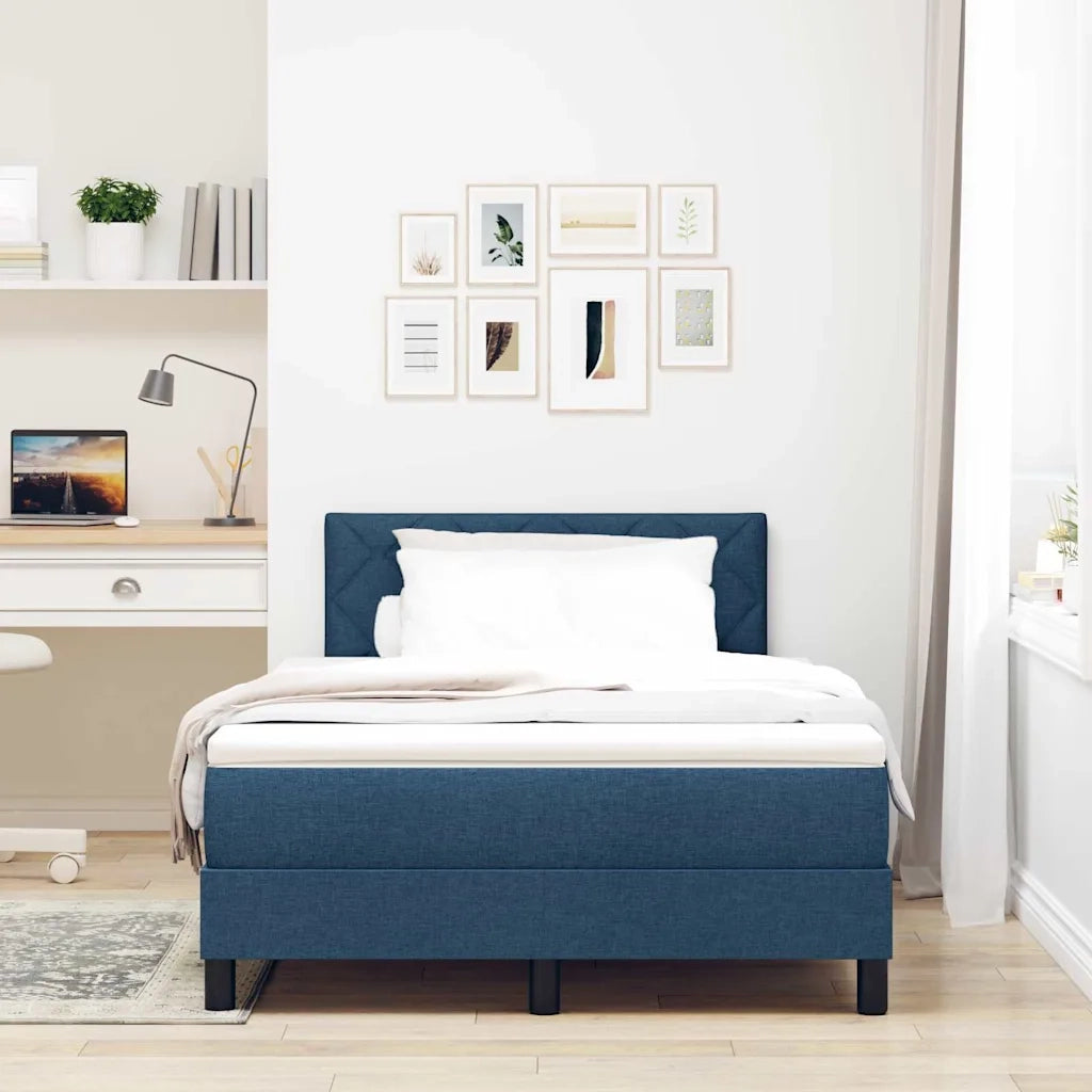 Letto a molle con materasso con led Blu 120 x 200 cm Tessuto 3342281
