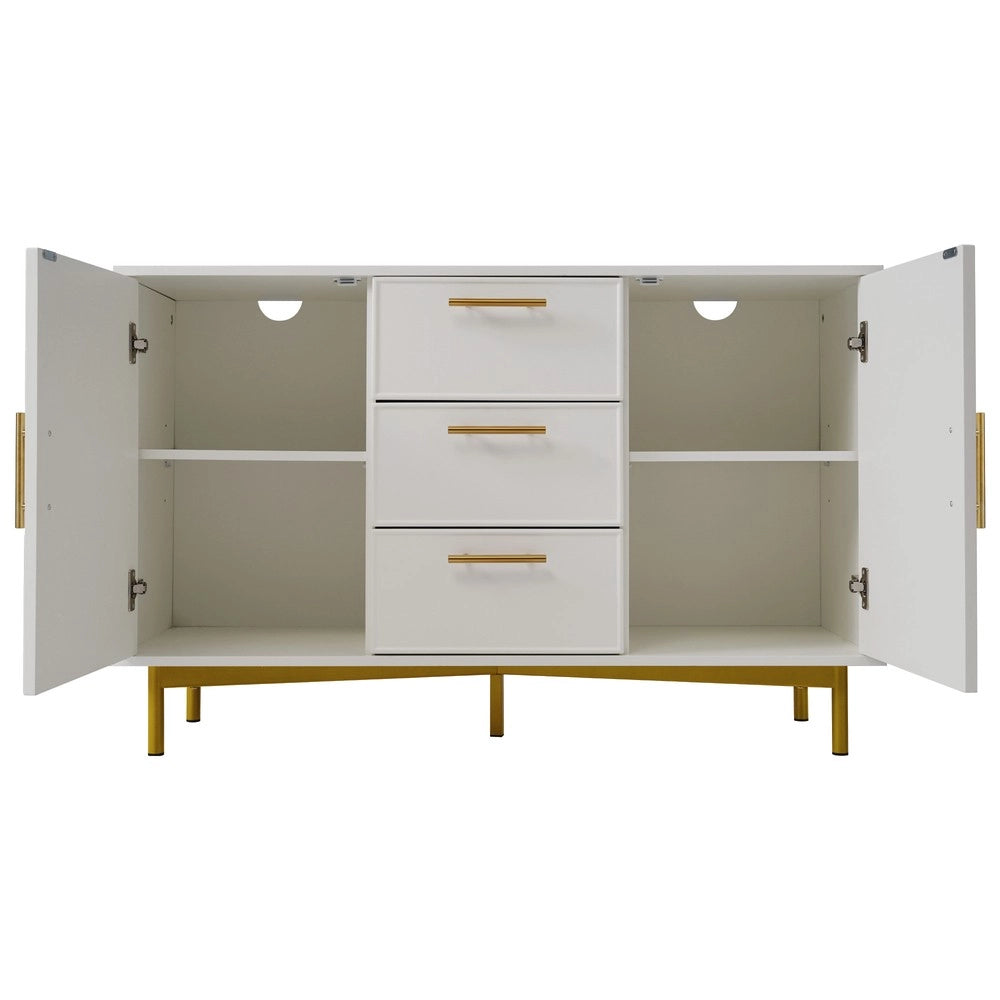 Cassettiera con Ante e Cassetti ¨C MINIMAL ¨C Bianco, 120x40x75 cm