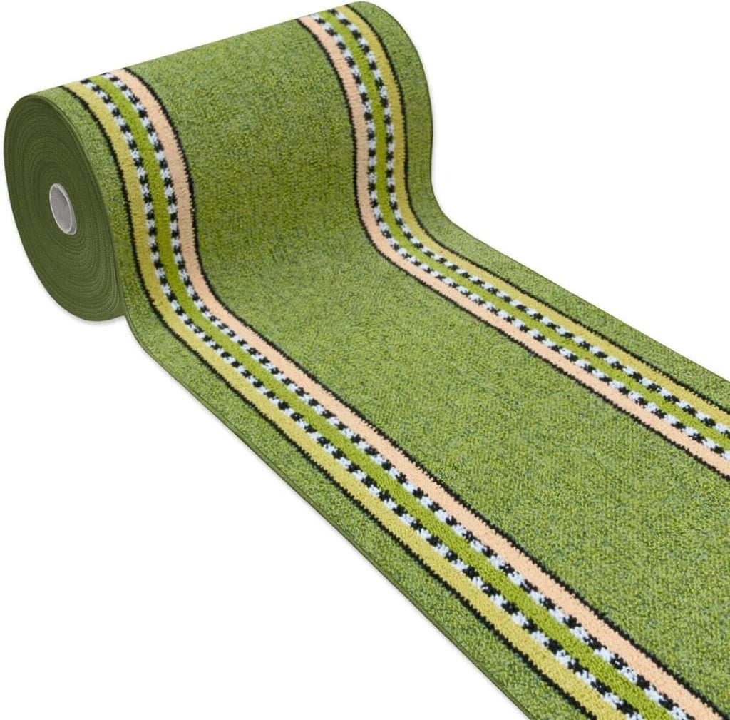 Tappeto Cucina 57x230 cm Antiscivolo Made in Italy Passatoia Corsia Bordata Ingresso Lavabile Verde
