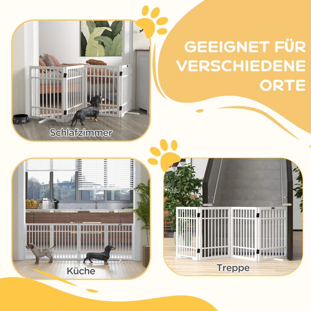 Cancello per cani pieghevole ¨C Minimal ¨C bianco 183x24,5x61 cm