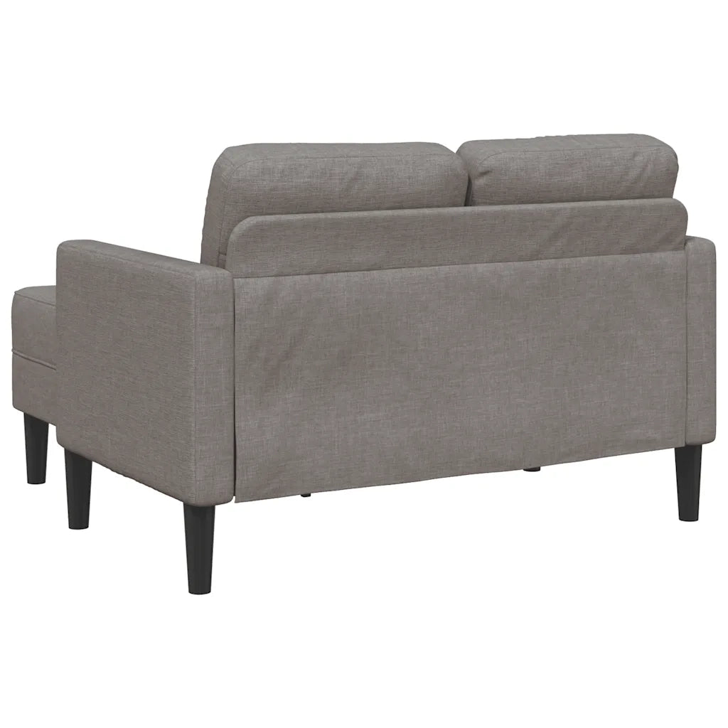Divano 2 Posti con Chaise a L Tortora 125 cm in Tessuto 4107064