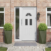 Fioriera 2 pcs Verde oliva 40 x 40 x 75 cm Acciaio 883787