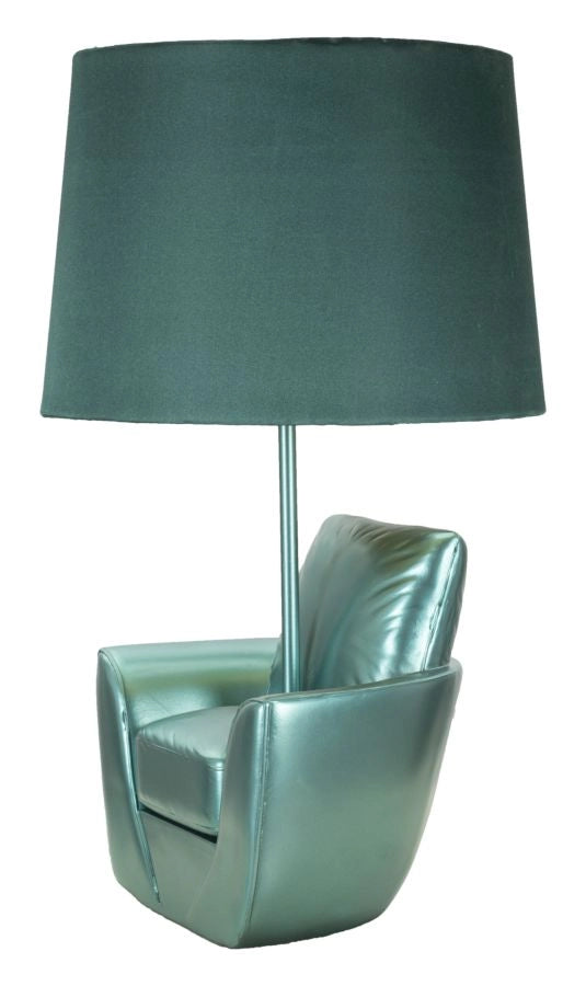 LAMPADA DA COMODINO MIDCENTURY TURCHESE CM Ø 26X43