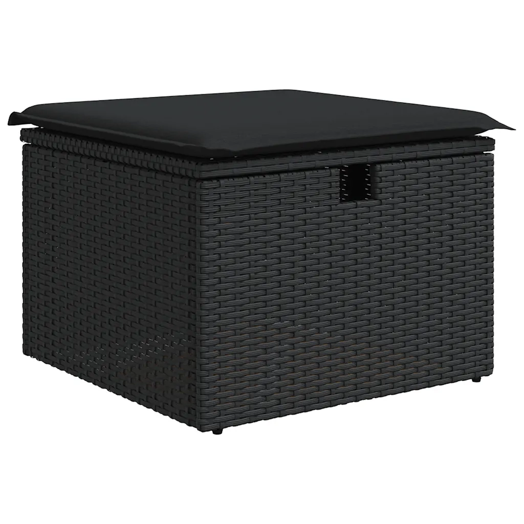 Set Divani da Giardino con Cuscini 8 pz Nero in Polyrattan 3325431