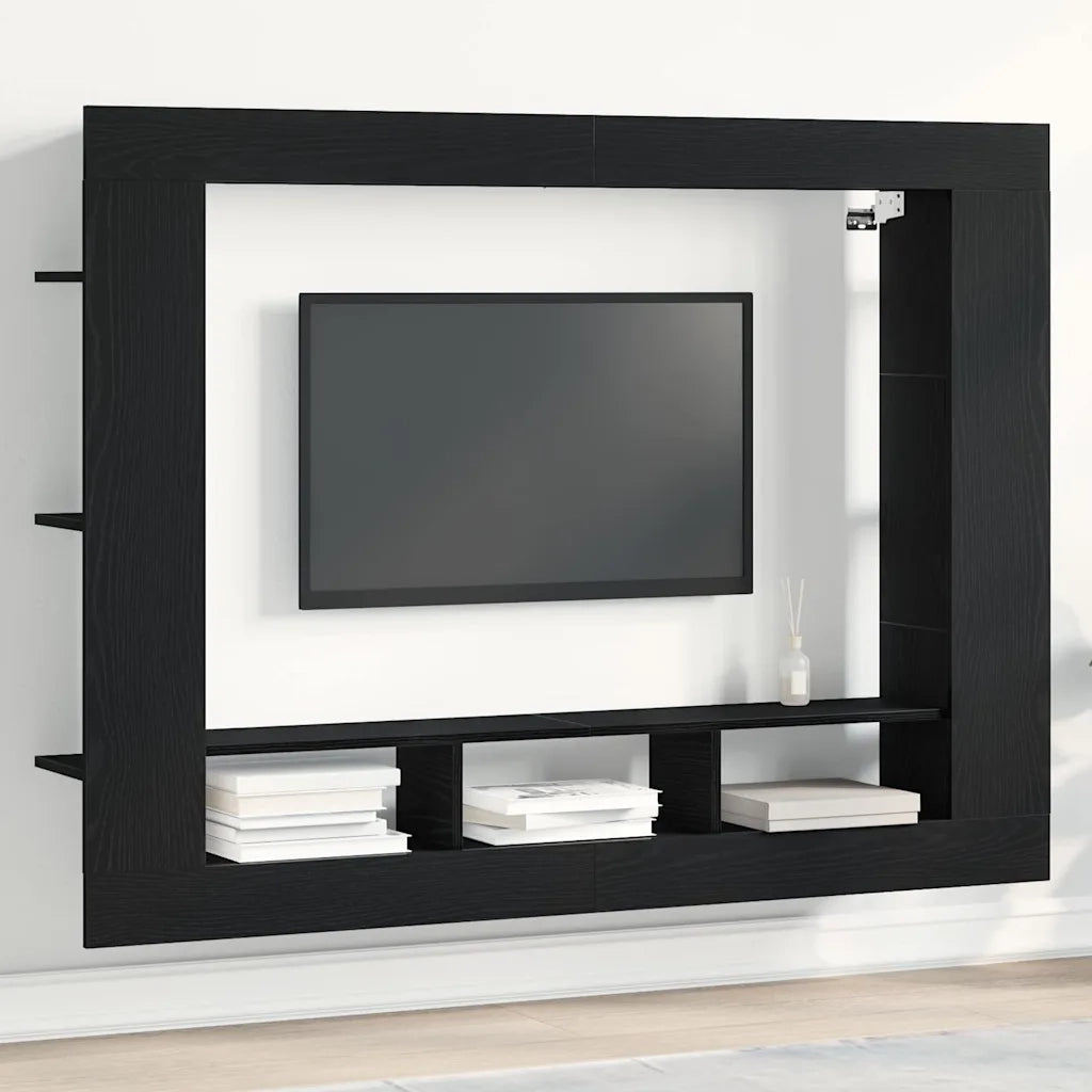Mobile TV | Armadietto TV | Mobile Porta TV Rovere nero 152 x 22 x 113 cm Legno multistrato