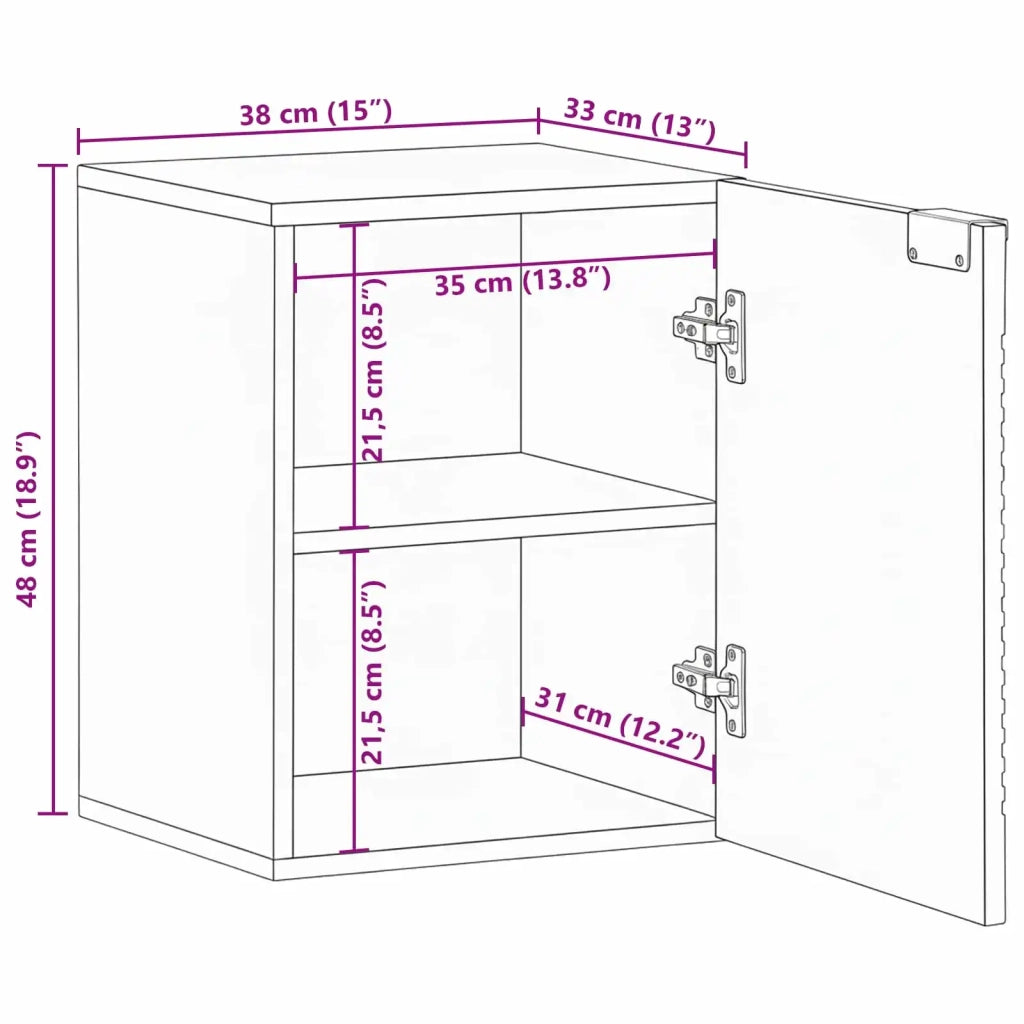 Armadio per Lavabo da Bagno con porta Legno di Acacia Massello 4017776