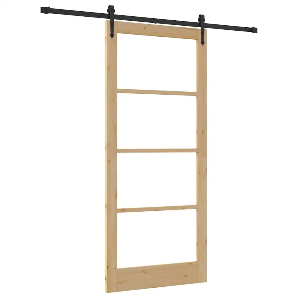 Porta scorrevole Naturale e Nero 93 x 211 cm 3332401