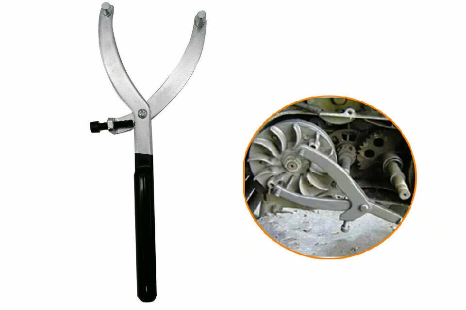 ATTREZZO MOTO CHIAVE BLOCCA VOLANO VARIATORE VENTOLA PULEGGIA CAMPANA UNIVERSALE