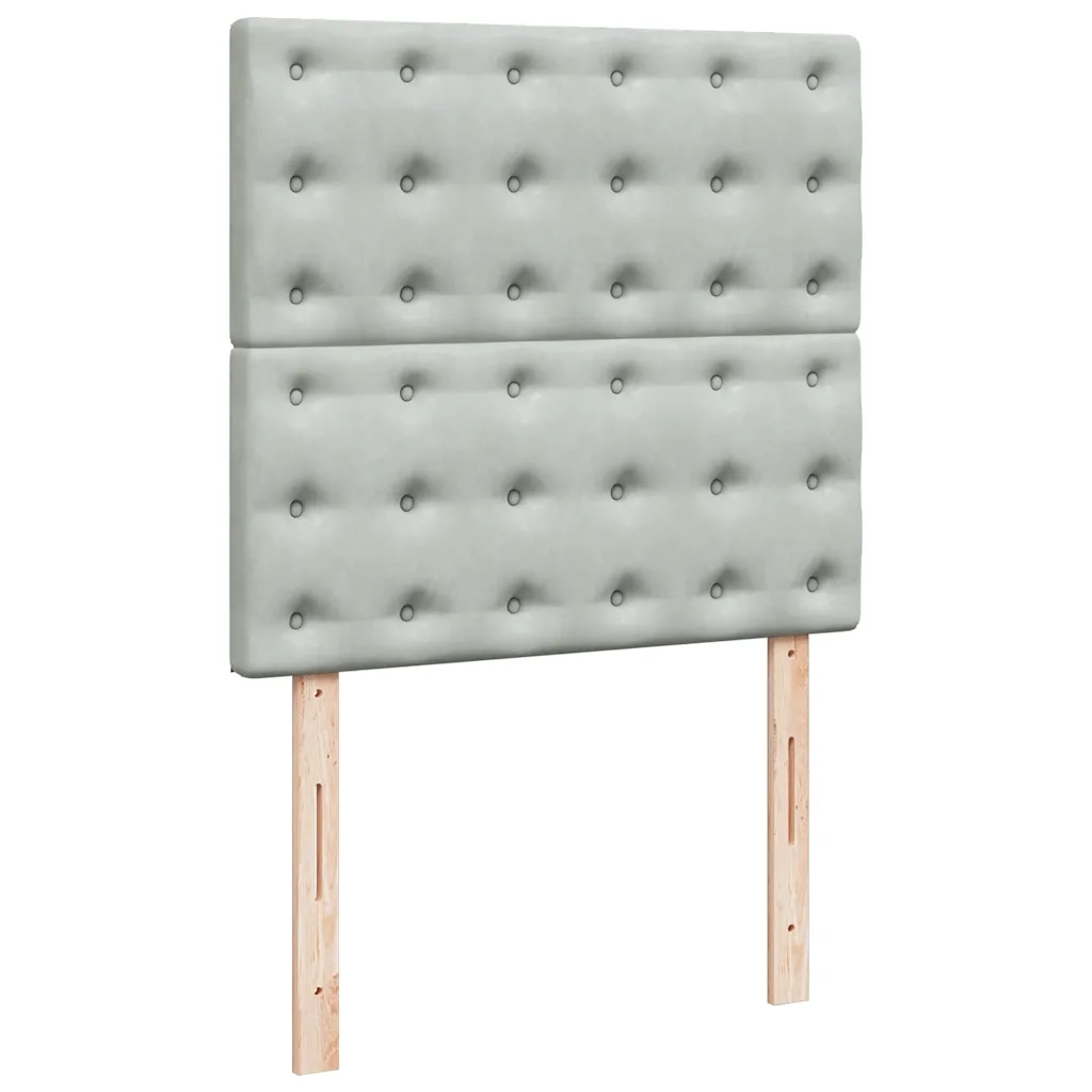 Giroletto a Molle con Materasso Grigio Chiaro 90x200 cm Velluto 3293122