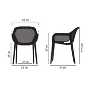 Set 4 Poltrone in polipropilene design Atra colore grigio bianco