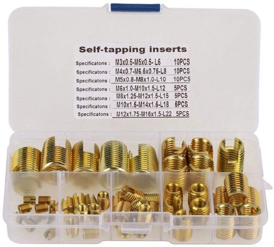 Set di viti e dadi combinato - 50 pezzi - per autoallineamento - set di viti e dadi per combinazione - riparazione di viti e dadi - misure M3/M4/M5/M6/M8/M10/M12 - alta resistenza al trascinamento - viti e dadi a combinazione