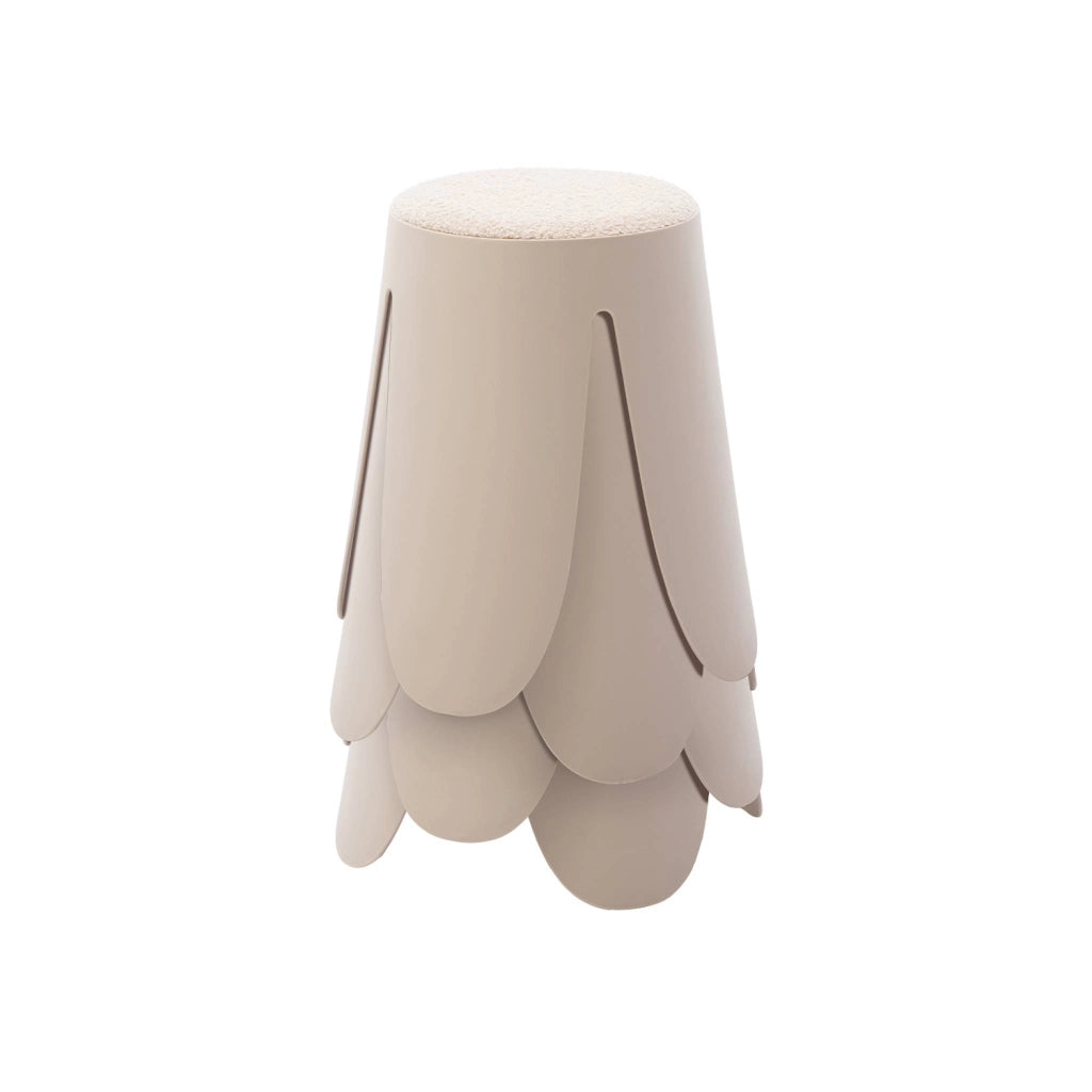 Set 4 sgabelli impilabili in bouclé, beige
