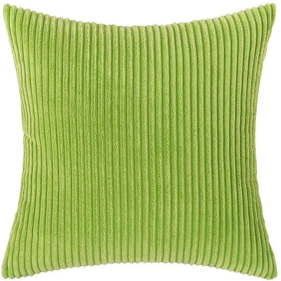 Set di cuscini decorativi a corduroy - 40 x 40 cm - Verde mela - Materiale morbido - 2 pezzi