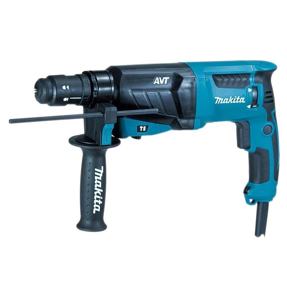 Makita HR2631FT13 Martello Combinato SDS-plus 800 W 4600 giri-min 2,4 J con Valigetta in Alluminio e Set 5 Puntes colore Nero