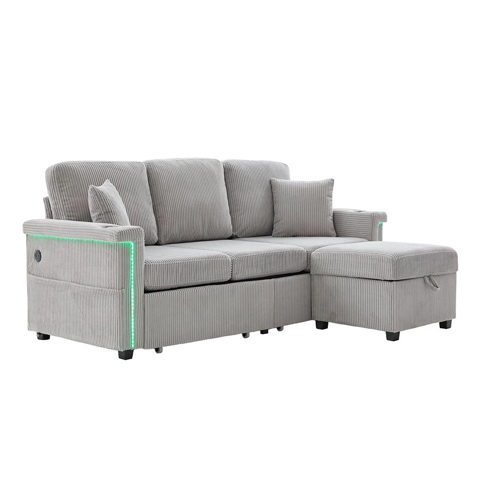 Divano 2 posti ciniglia ergonomico - Xylo - Regolabile, gambe metalliche, stabile