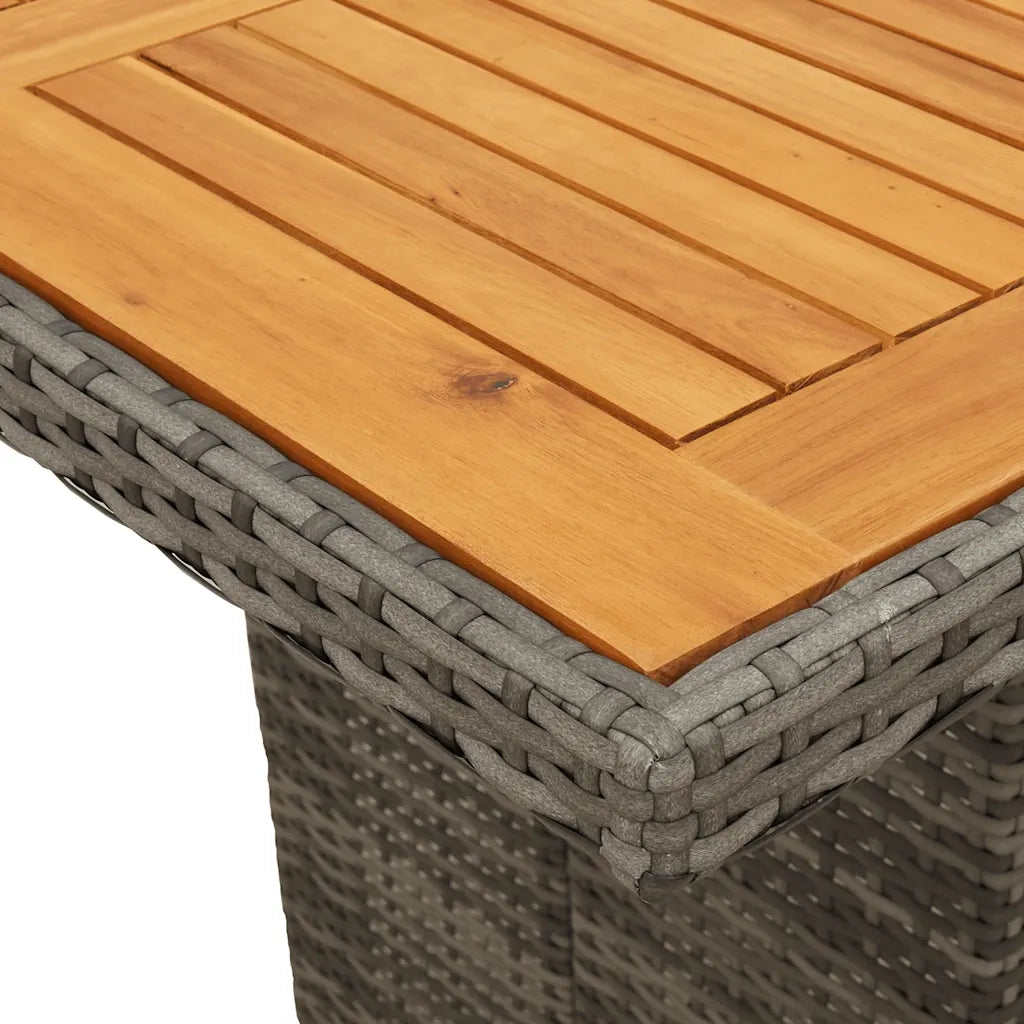 Set da Pranzo da Giardino 9 pz con Cuscini in Polyrattan Grigio 3212075