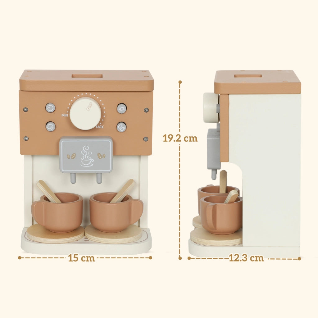 Set Macchina del Caff¨¨ Giocattolo in Legno per Bambini ¨C Minimal ¨C Marrone
