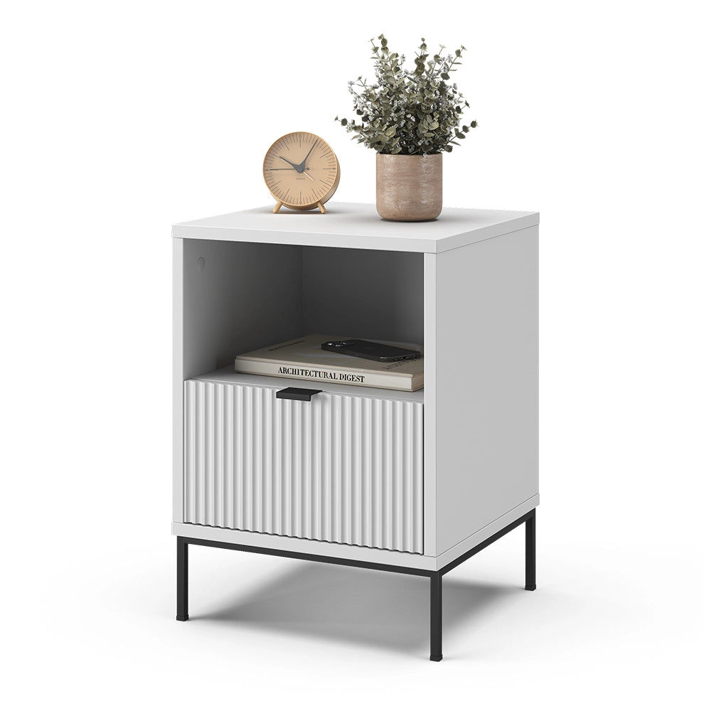 Vicco Comodino Bianco 40 x 55 cm con 1 cassetto