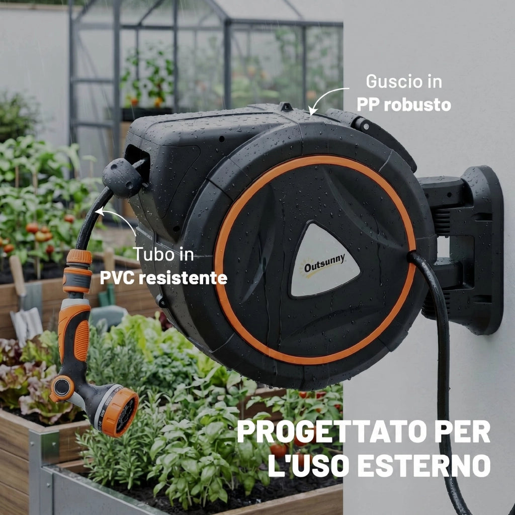 Avvolgitubo Retrattile ¨C Minimal ¨C 28+2m con Riavvolgimento Automatico e Sistema di Bloccaggio