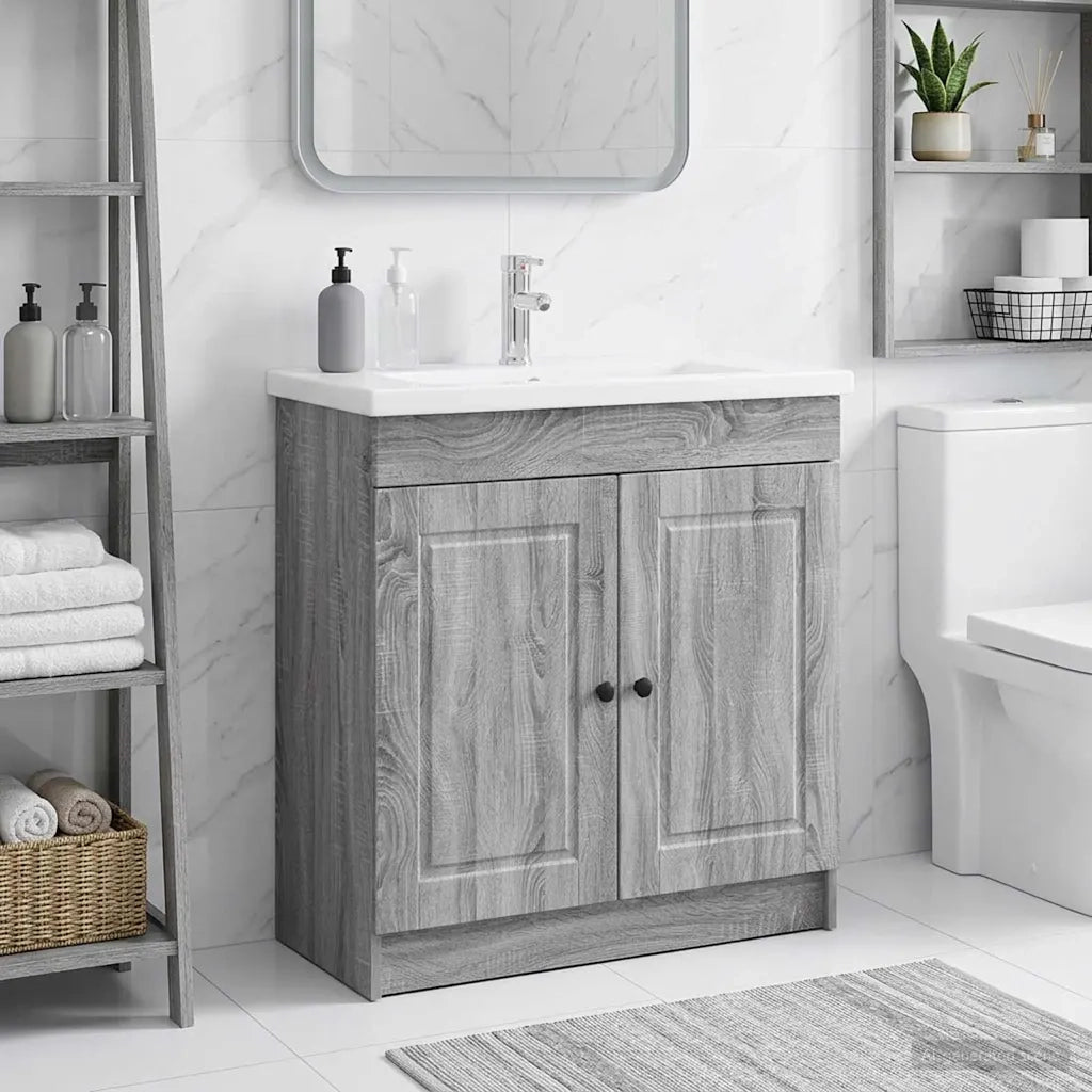 Mobiletto da bagno sotto il lavello Sonoma grigio 890080