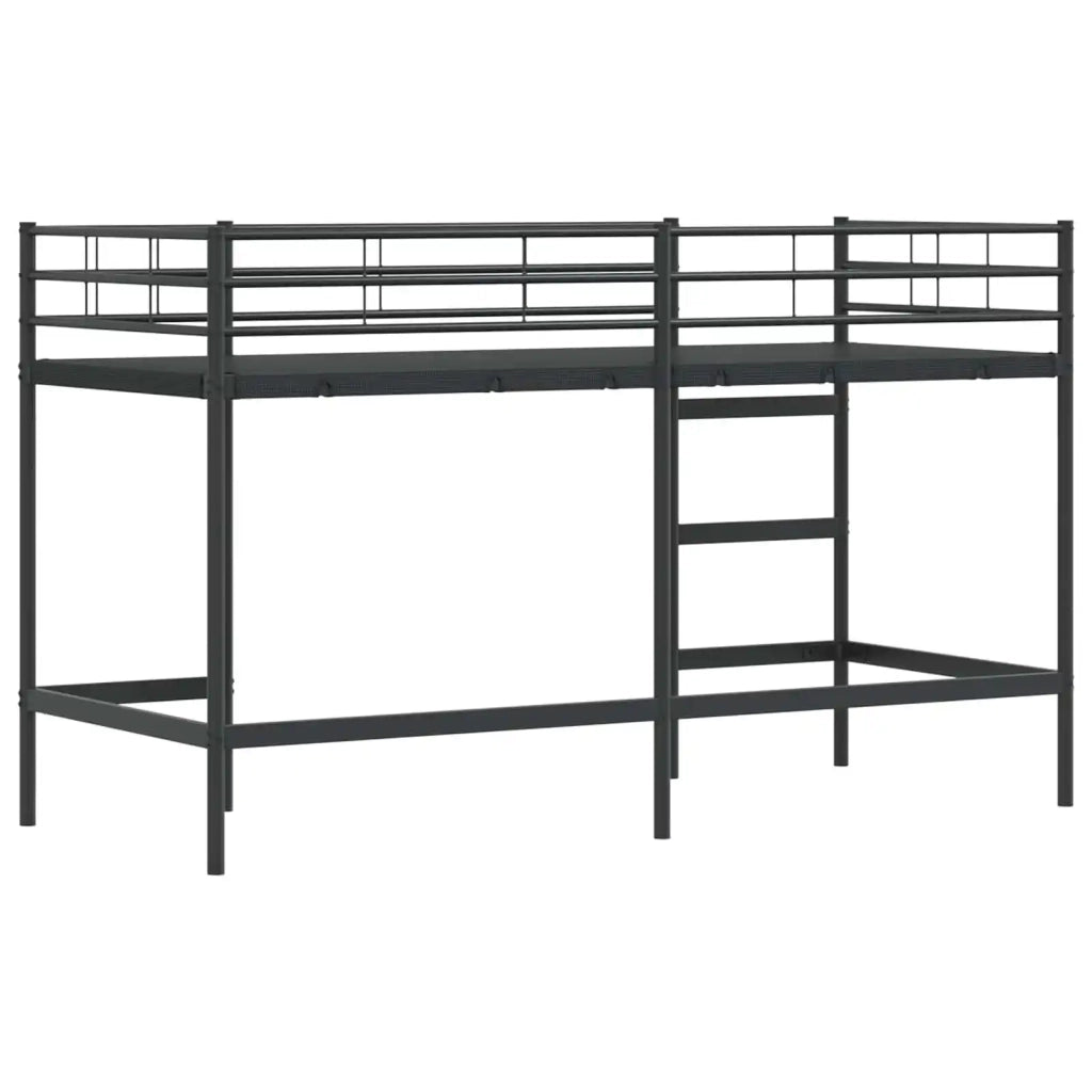 Struttura del letto loft per bambini-Giroletto per bambini Nero 99,5 x 190 cm Acciaio