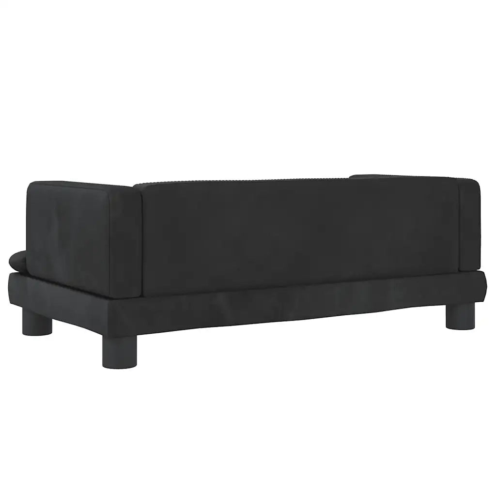 Divano per Bambini-Sofa-Divanetto Nero 80x45x30 cm in Velluto