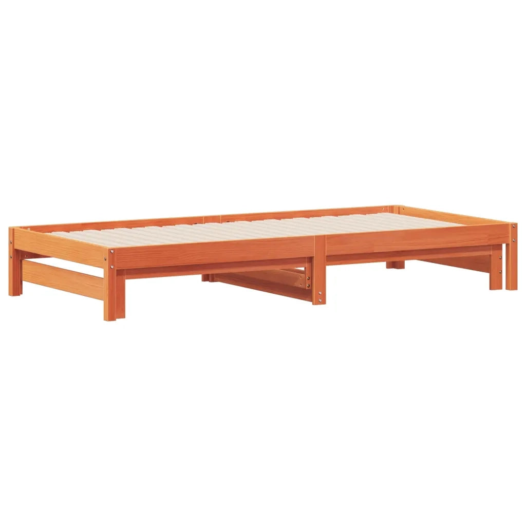 Divano con letto | Sof¨¤ letto | Letto singolo Estraibile Marrone Cera 90x200cm Massello Pino
