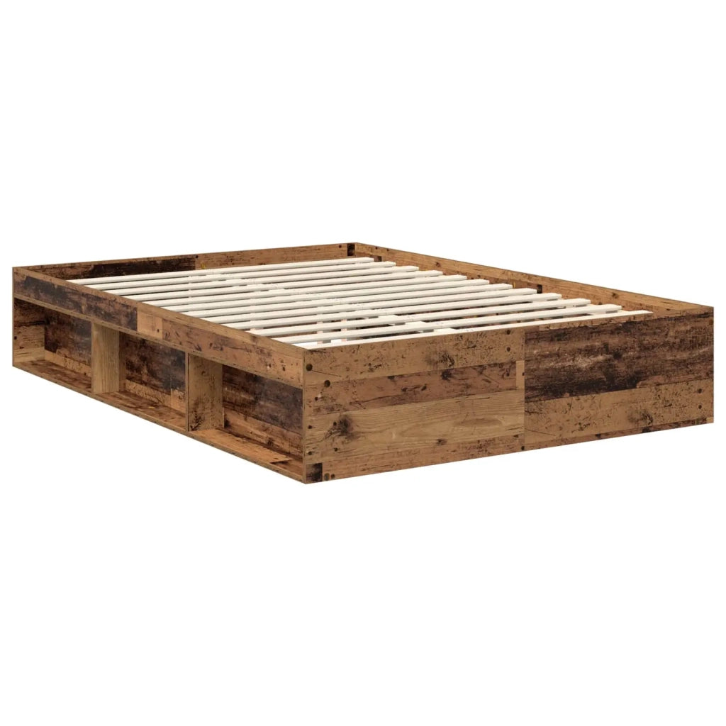 Letto matrimoniale | Letto per adulti | Struttura del letto Legno vecchio 135 x 190 cm Pino massello