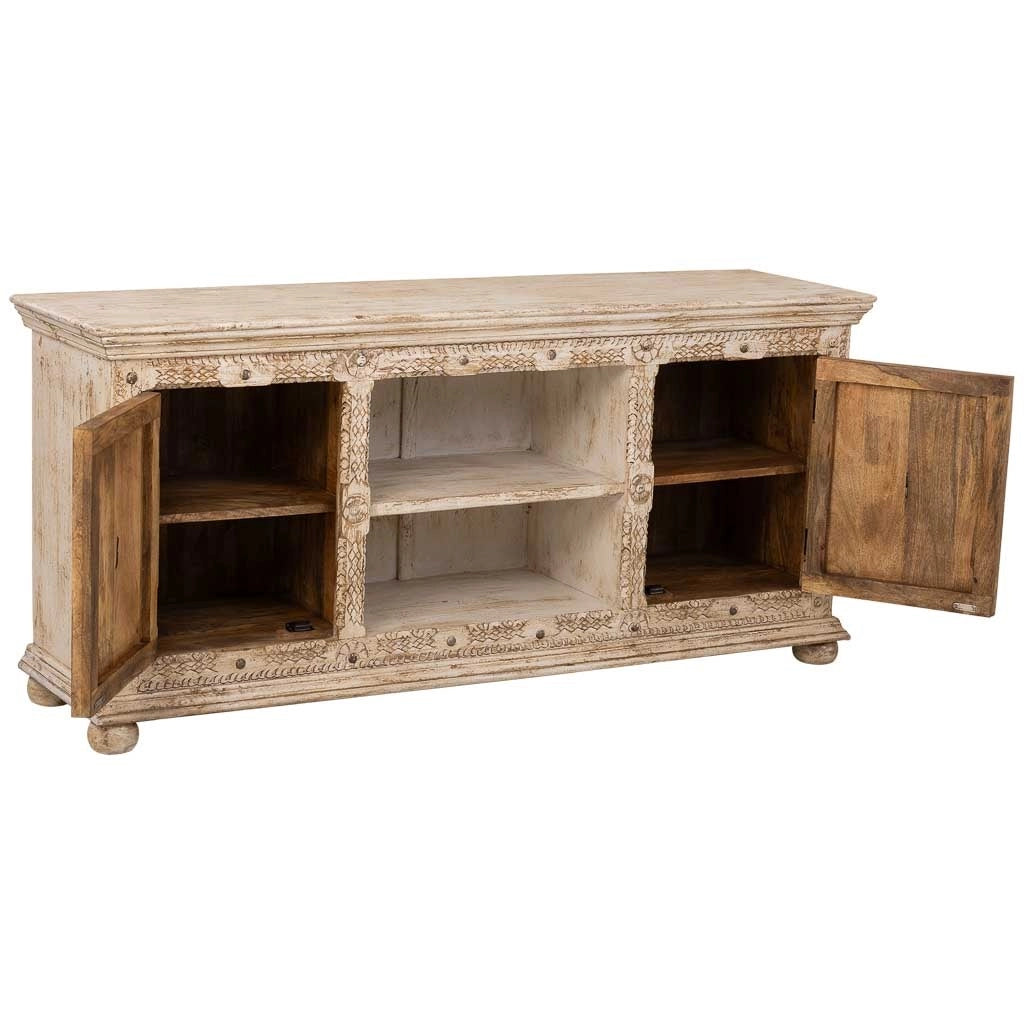 Credenza in legno beige 165x45x76
