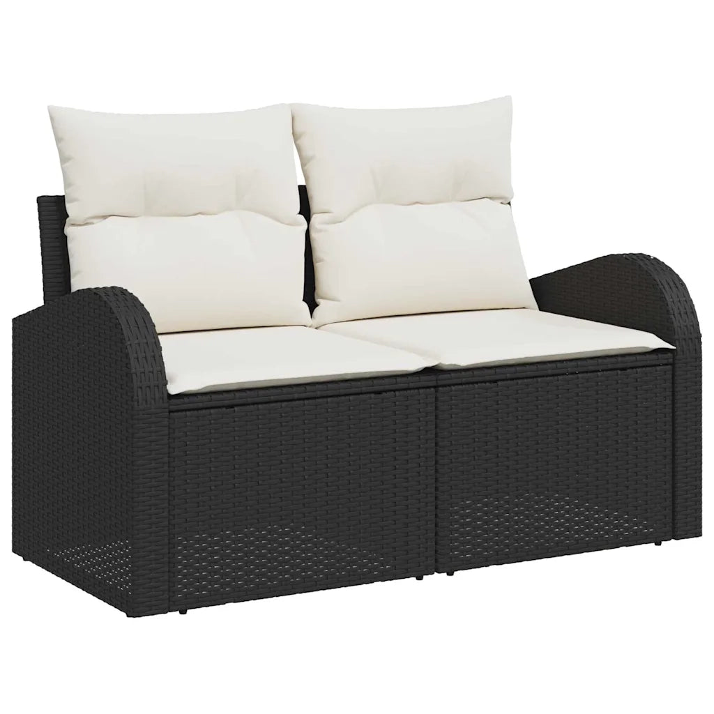 Set Divano da Giardino con cuscino 14 pcs Nero polyrattan 3362460