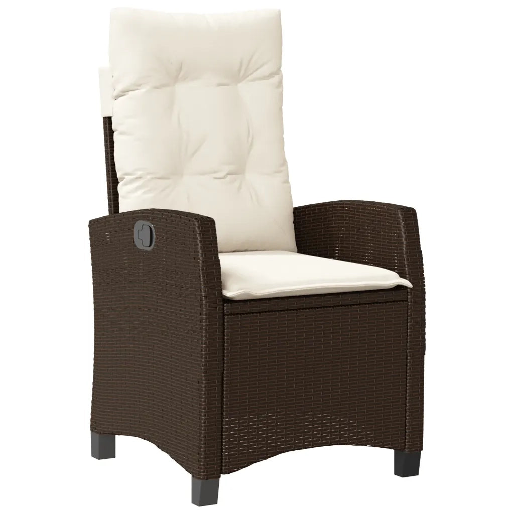 Set da Pranzo da Giardino 9pz con Cuscini Marrone in Polyrattan 3212780