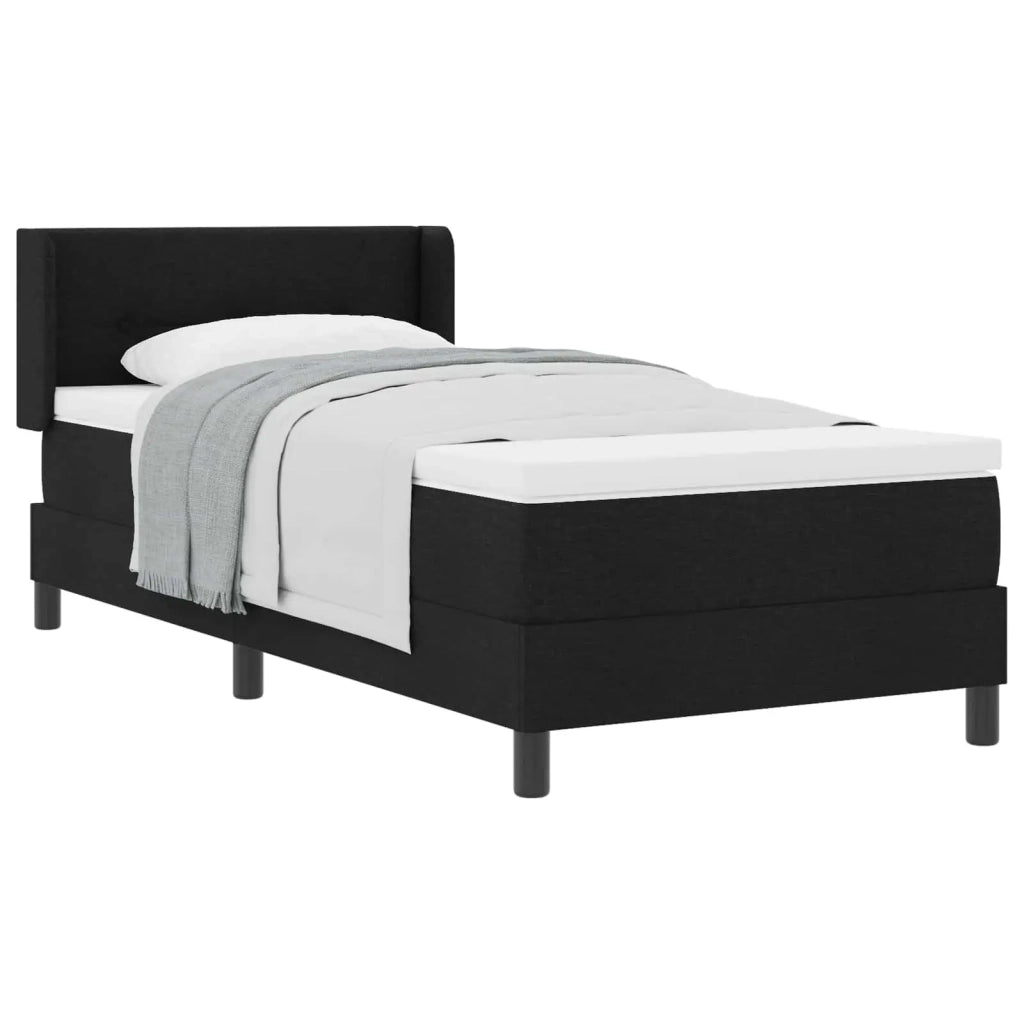 Letto a molle con testiera Nero 190 x 90 cm Tessuto 3341078