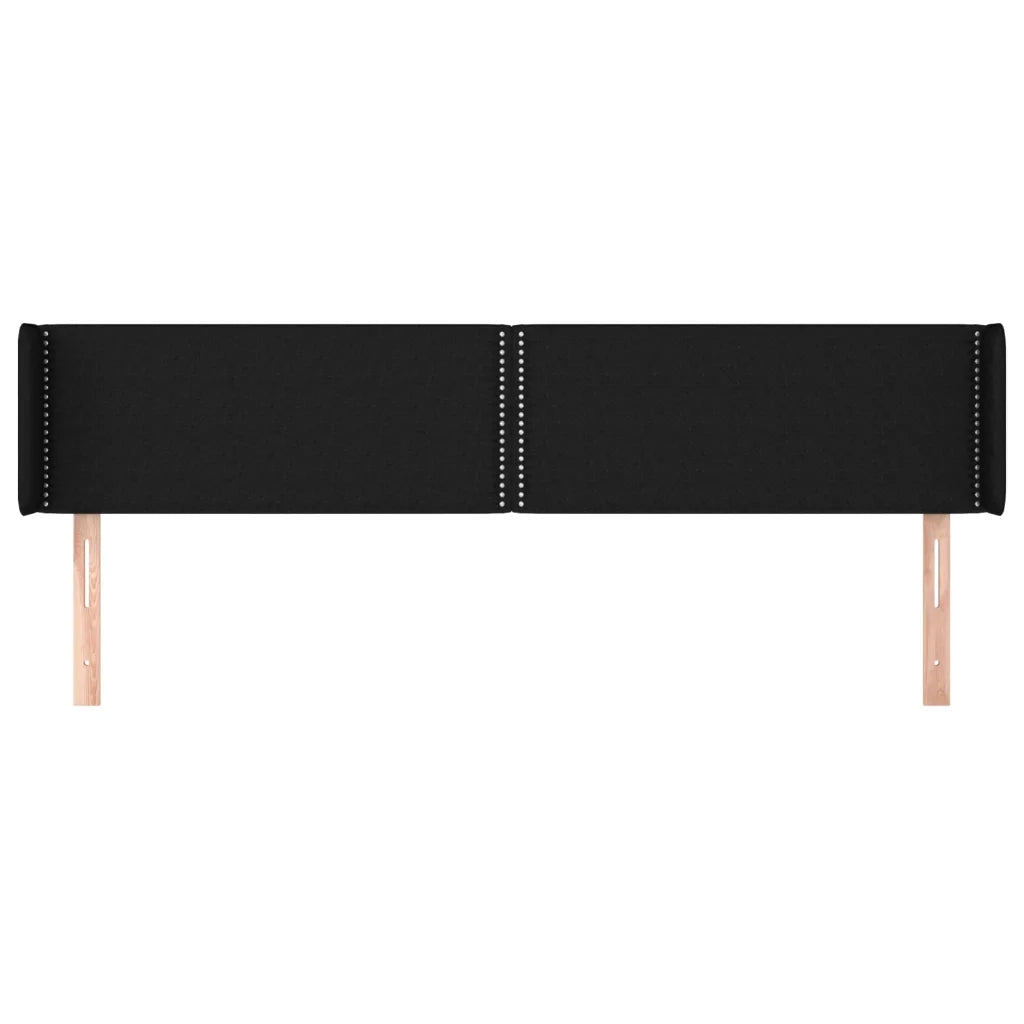 Testiera ad Orecchio-Testata con Orecchie Nera 203x16x78/88 cm in Tessuto 102690