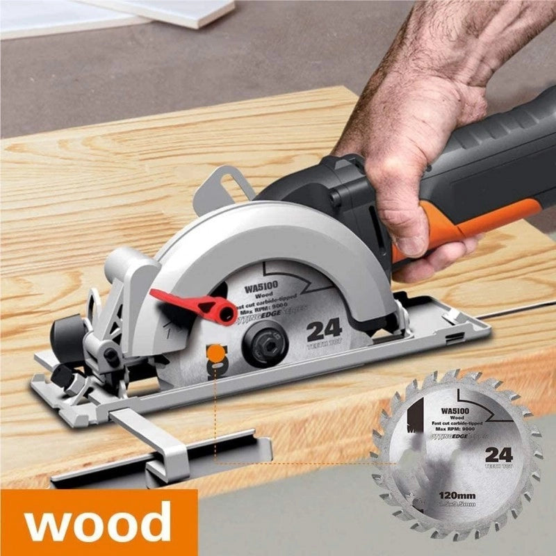 Sega Circolare Compatta WX439 500W Lama 120mm Taglio 46mm per Legno e Metallo - Worx