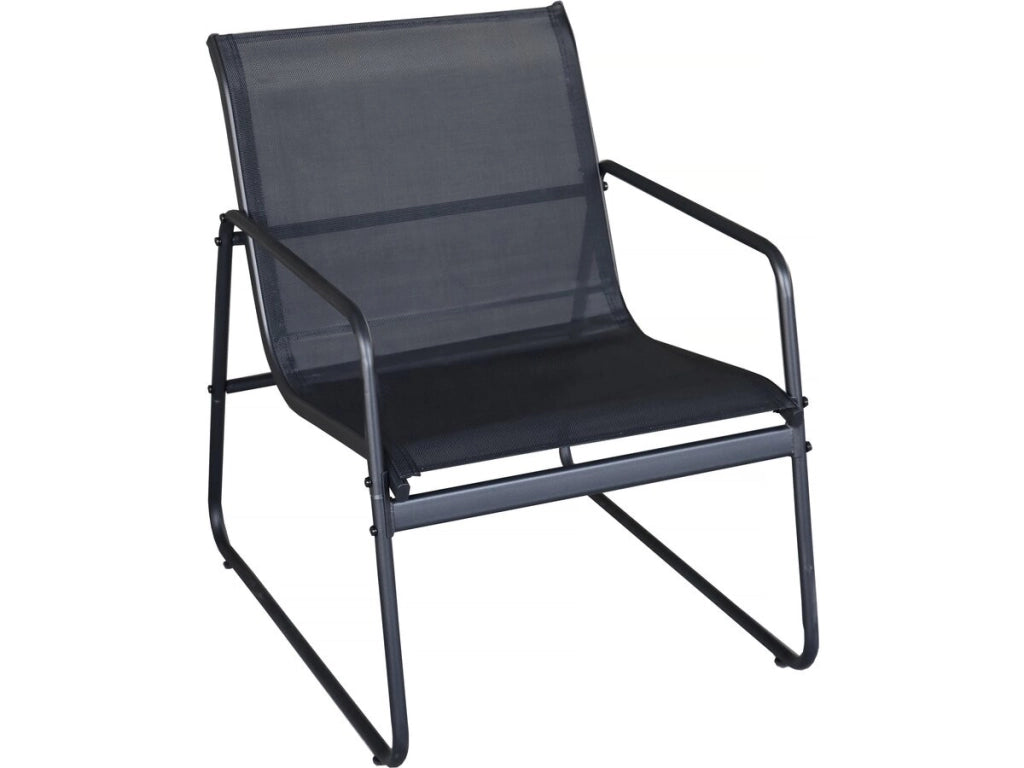 Set di mobili da giardino in metallo "Fortaleza" - 4 posti - Nero